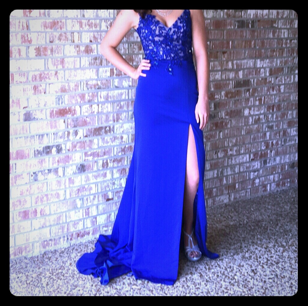 Royal blue mermaid prom dress